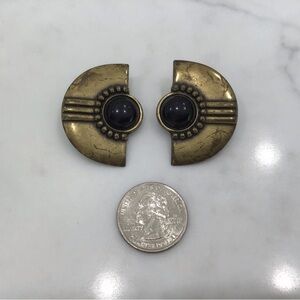 Vintage Gold and Black Earrings